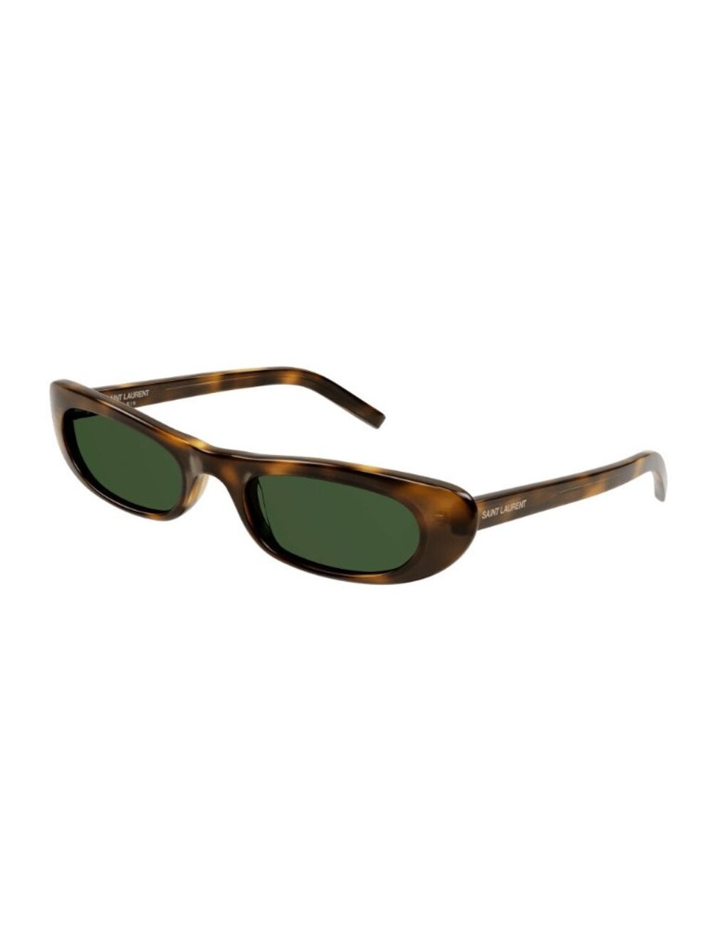 New Saint Laurent Women's Sunglasses Havana Round Green Lens Acetate Frame SL 53